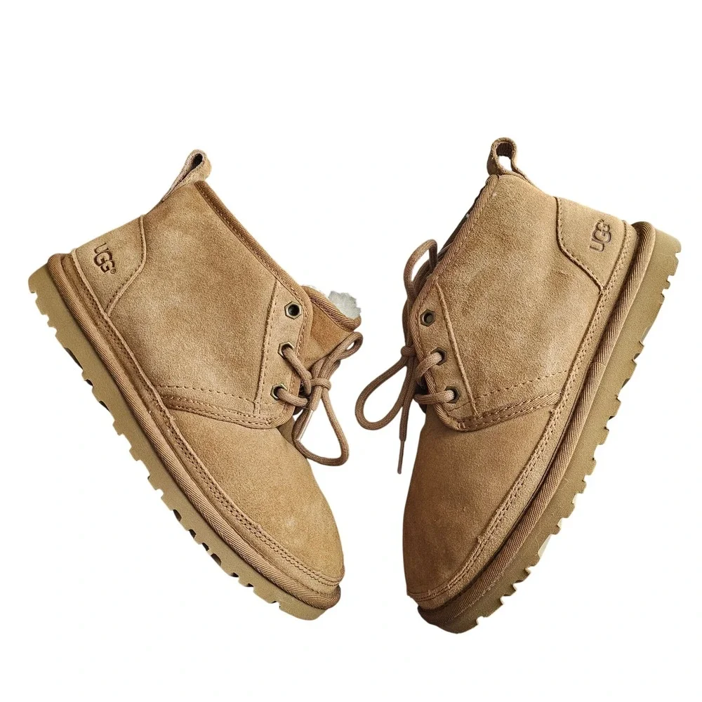 UGG Boots Neumel Chestnut Suede Chukka Lace Up Men's Size‎ 5 Women's Size 7